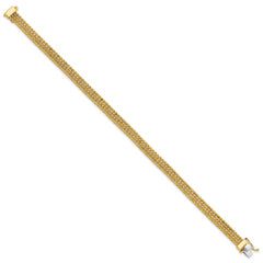 14K Polished Woven Bracelet - 7.5