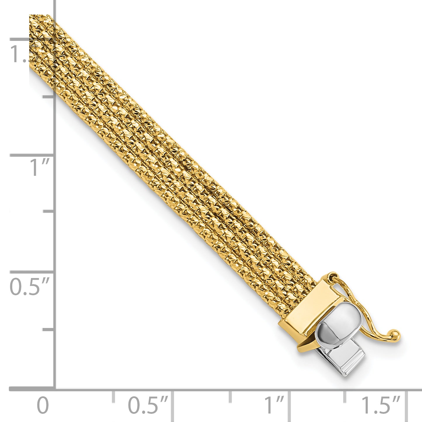 14K Polished Woven Bracelet - 7.5