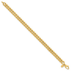 14K Polished Fancy Beveled Curb Bracelet