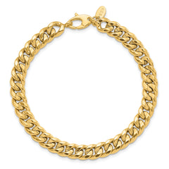 14K Polished Fancy Beveled Curb Bracelet