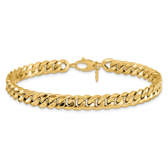 14K Polished Fancy Beveled Curb Bracelet