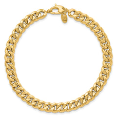 14K Polished Fancy Beveled Curb Bracelet