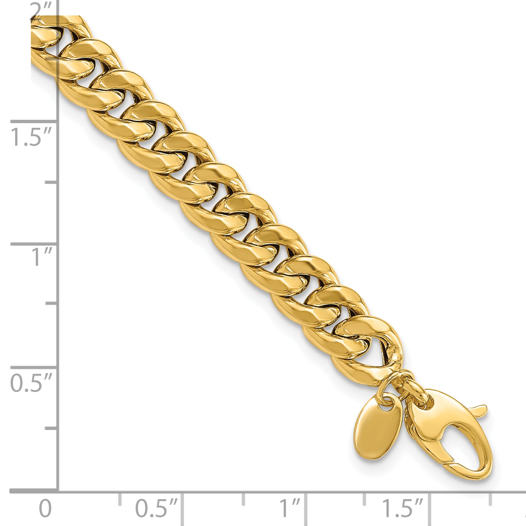 14K Polished Fancy Beveled Curb Bracelet