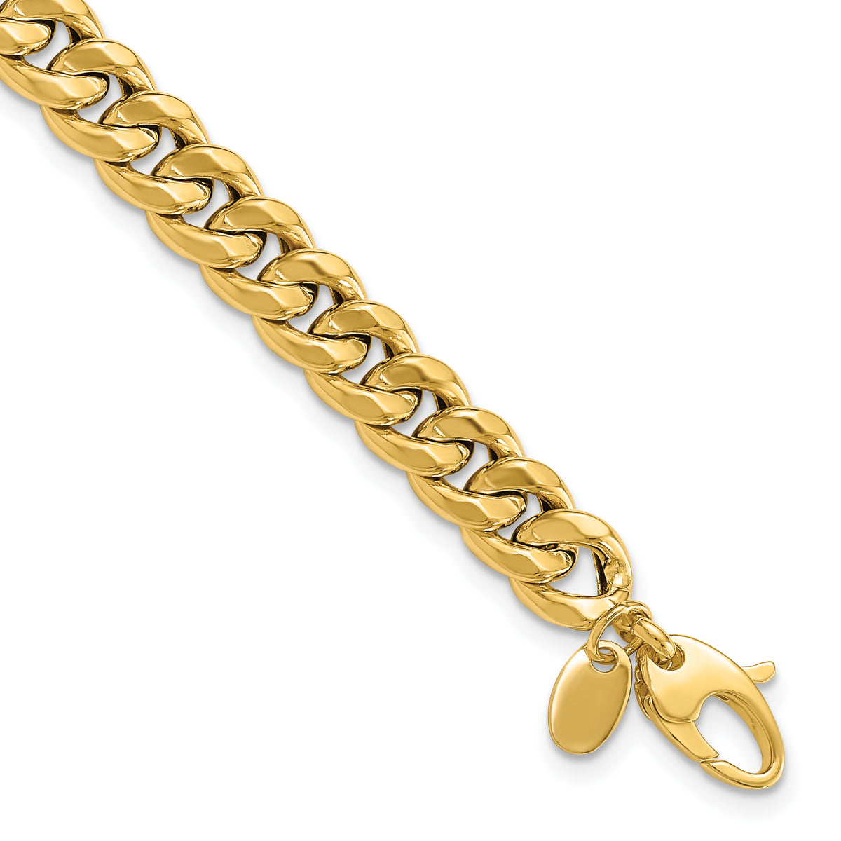 14K Polished Fancy Beveled Curb Bracelet