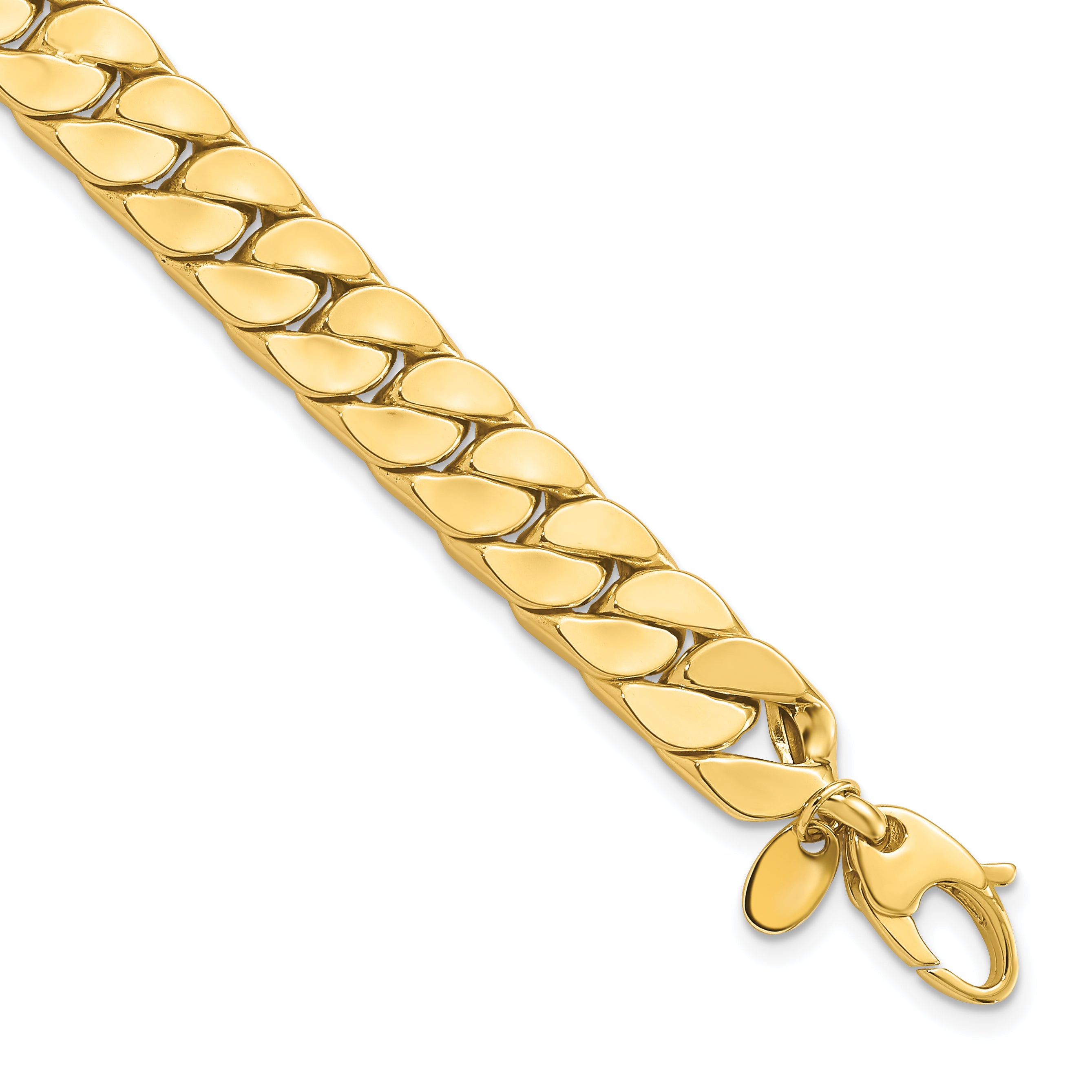 14K Polished Fancy Curb Bracelet