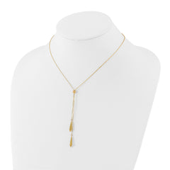 14K Polished Adjustable Y Drop Necklace