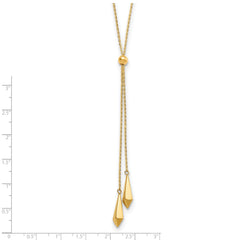14K Polished Adjustable Y Drop Necklace