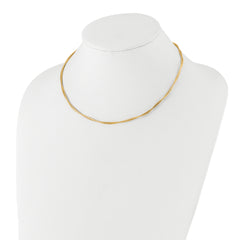 14K Polished and Diamond-Cut Twisted 2-Strand Neckwire Necklace