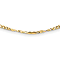 14K Polished and Diamond-Cut Twisted 2-Strand Neckwire Necklace