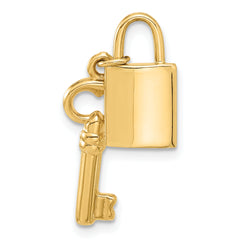 14K Polished Lock and Key Pendant