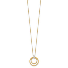 14K Two-tone Polished CZ Circles Necklace