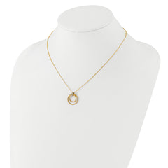 14K Two-tone Polished CZ Circles Necklace