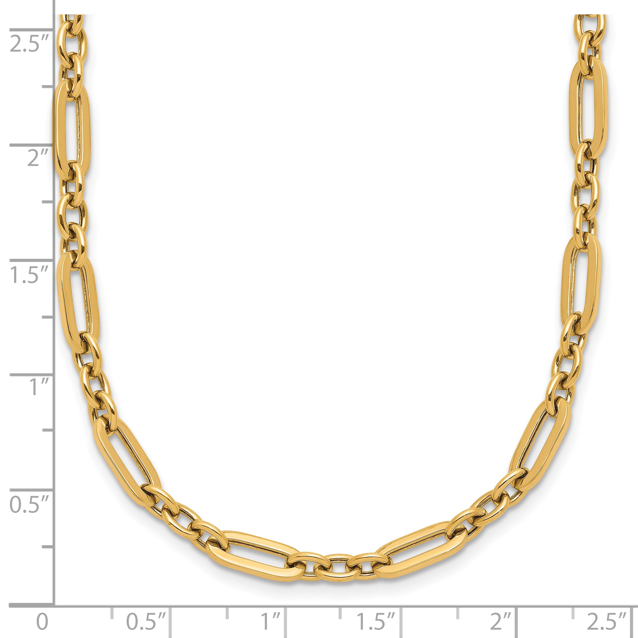 14K Polished Fancy Link Necklace