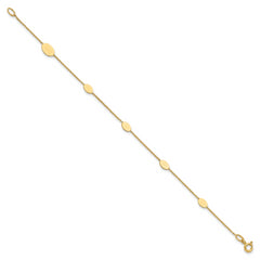 14K Polished Oval Discs Station Bracelet