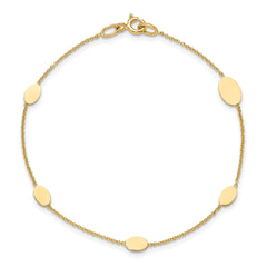 14K Polished Oval Discs Station Bracelet