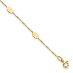 14K Polished Oval Discs Station Bracelet