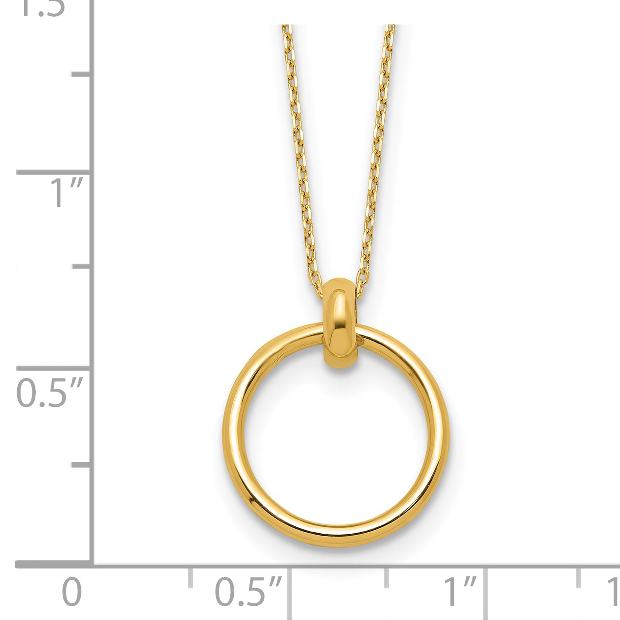 14K Polished Circle Necklace