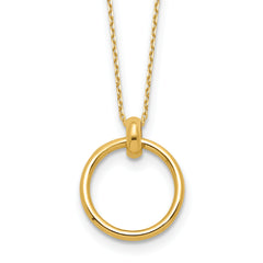 14K Polished Circle Necklace