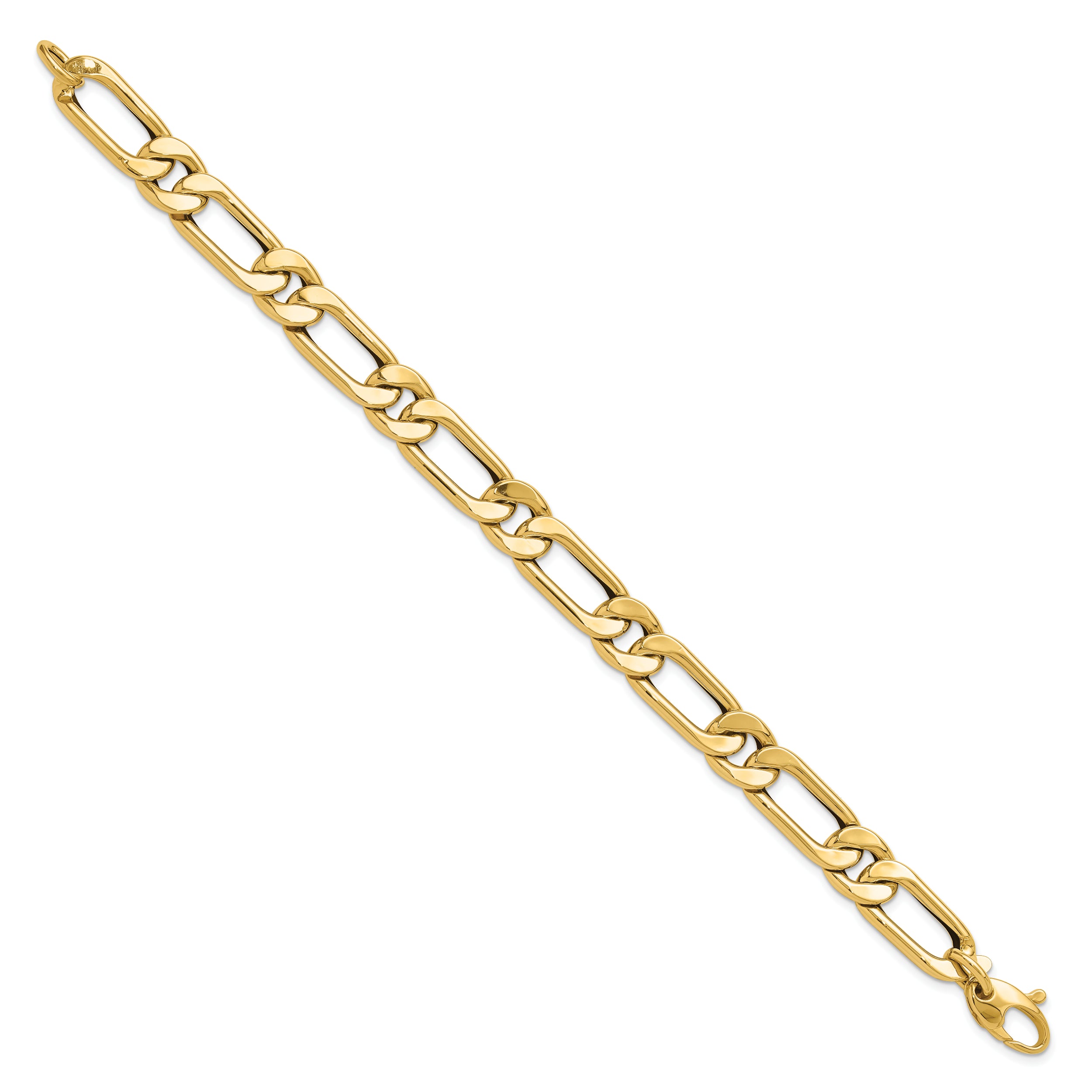 14K Polished  Hollow Fancy Link Men's Bracelet