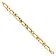 14K Polished  Hollow Fancy Link Men's Bracelet