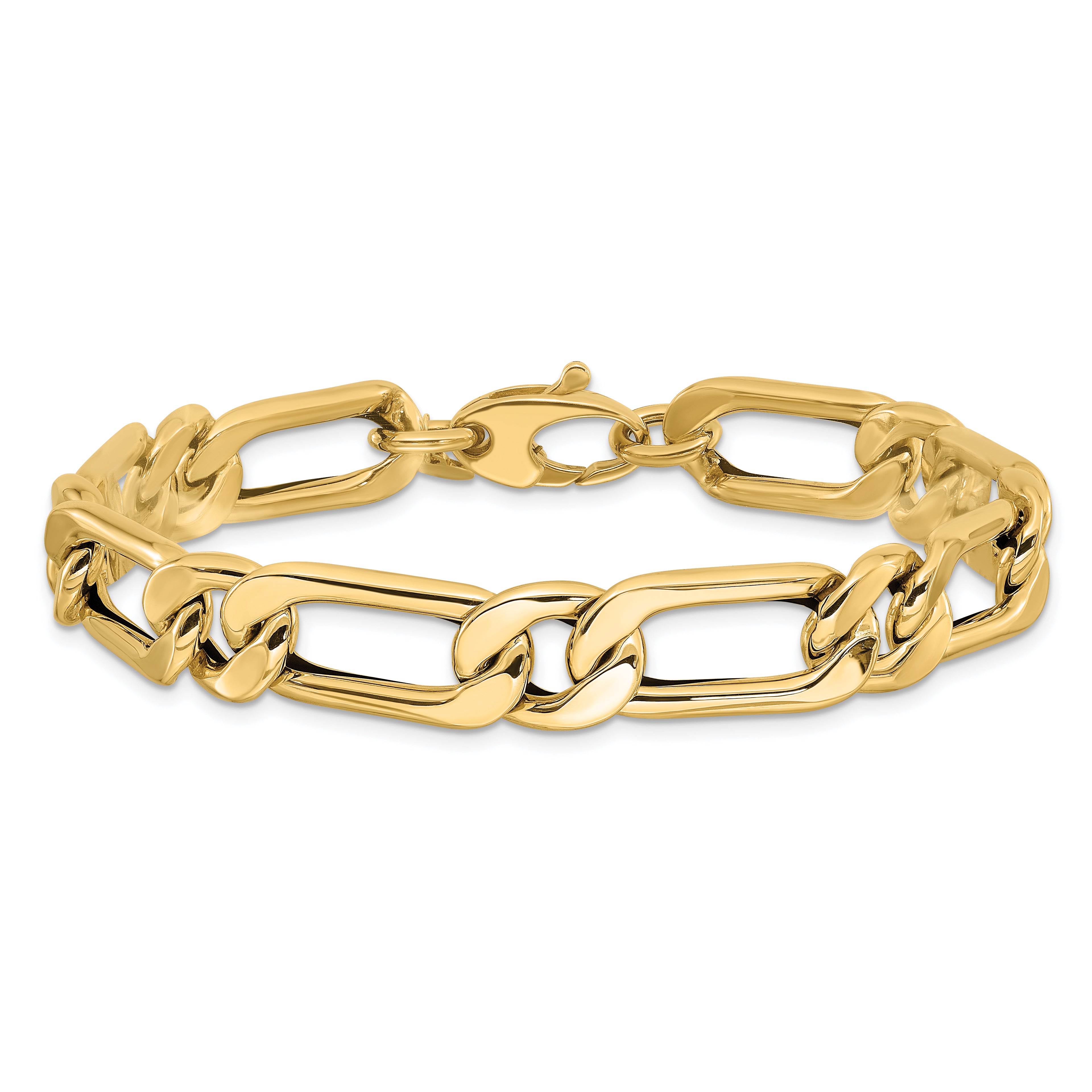 14K Polished  Hollow Fancy Link Men's Bracelet