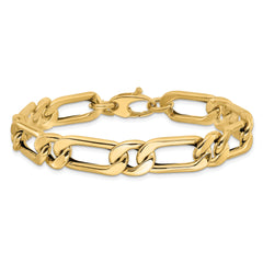 14K Polished  Hollow Fancy Link Men's Bracelet