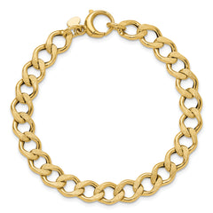 14K Polished and Textured Fancy Link Bracelet
