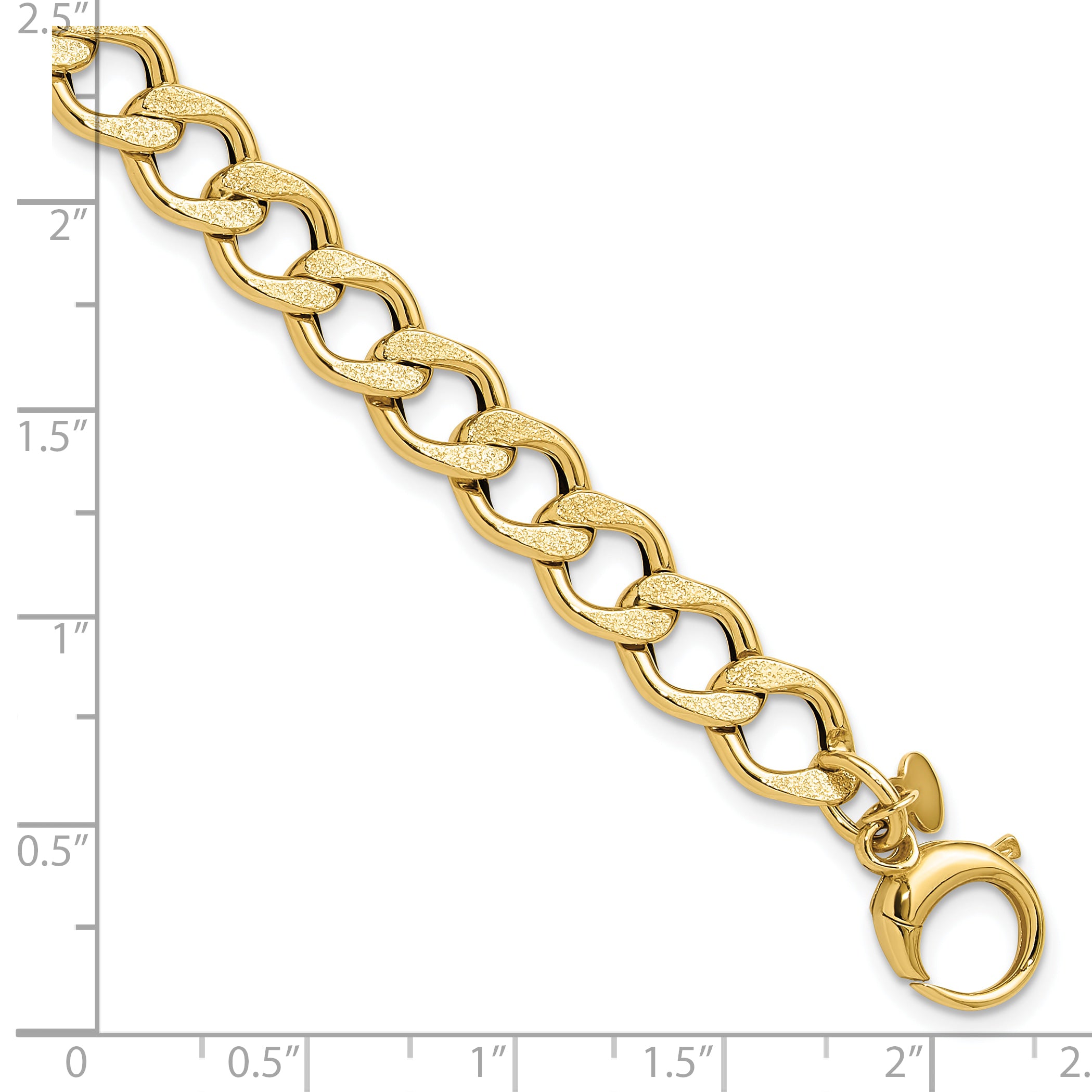 14K Polished and Textured Fancy Link Bracelet