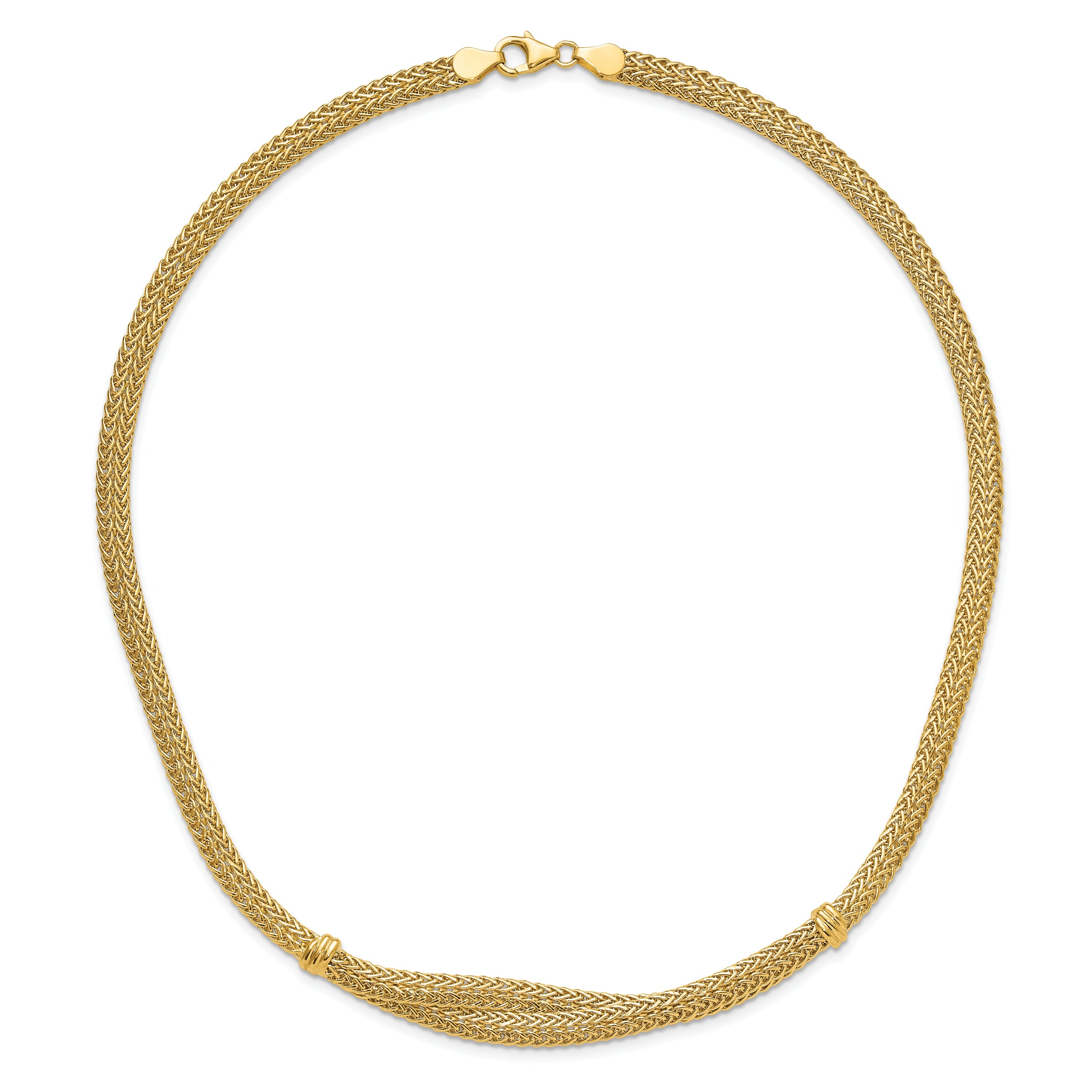 14K Polished and Textured Fancy Necklace