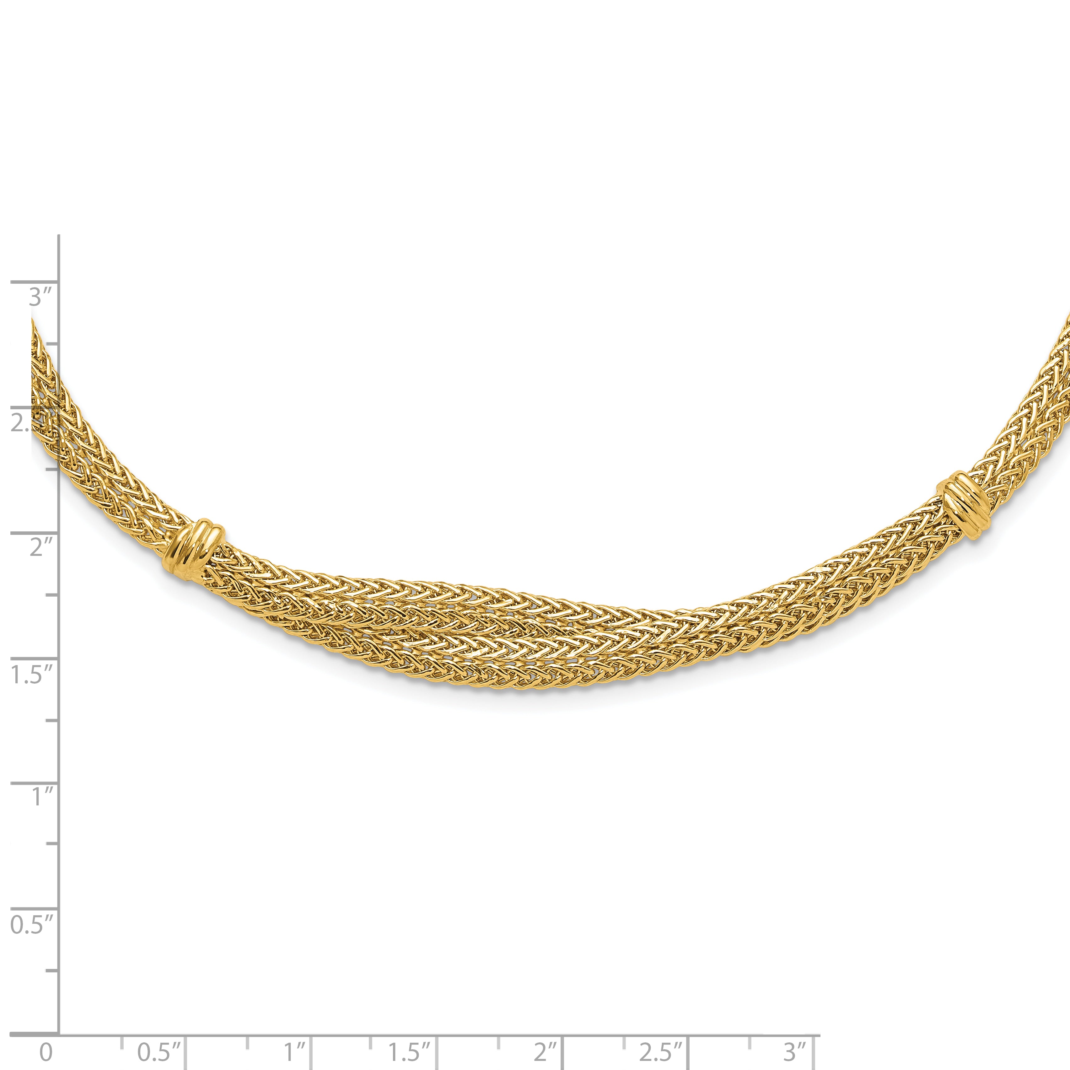 14K Polished and Textured Fancy Necklace