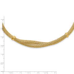 14K Polished and Textured Fancy Necklace