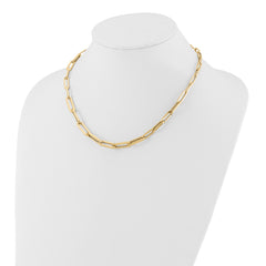 14K Polished Fancy Link Necklace