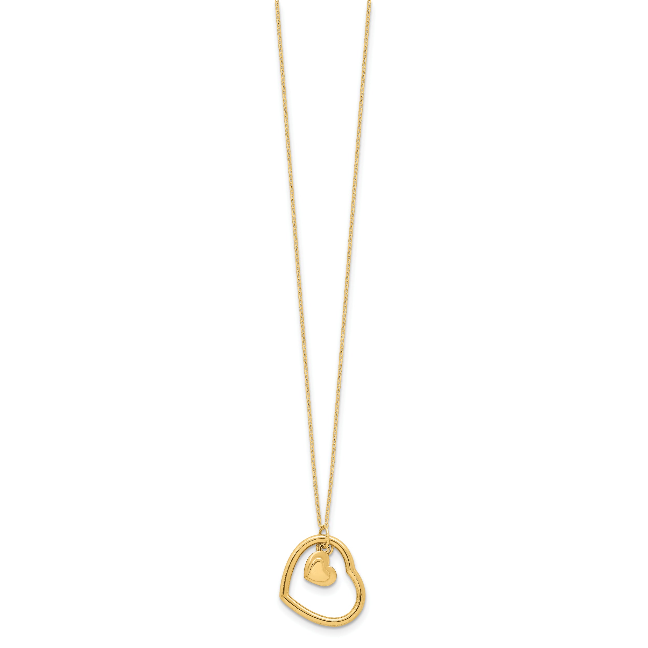 14K Polished Heart Pendant Necklace