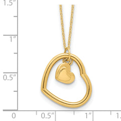 14K Polished Heart Pendant Necklace