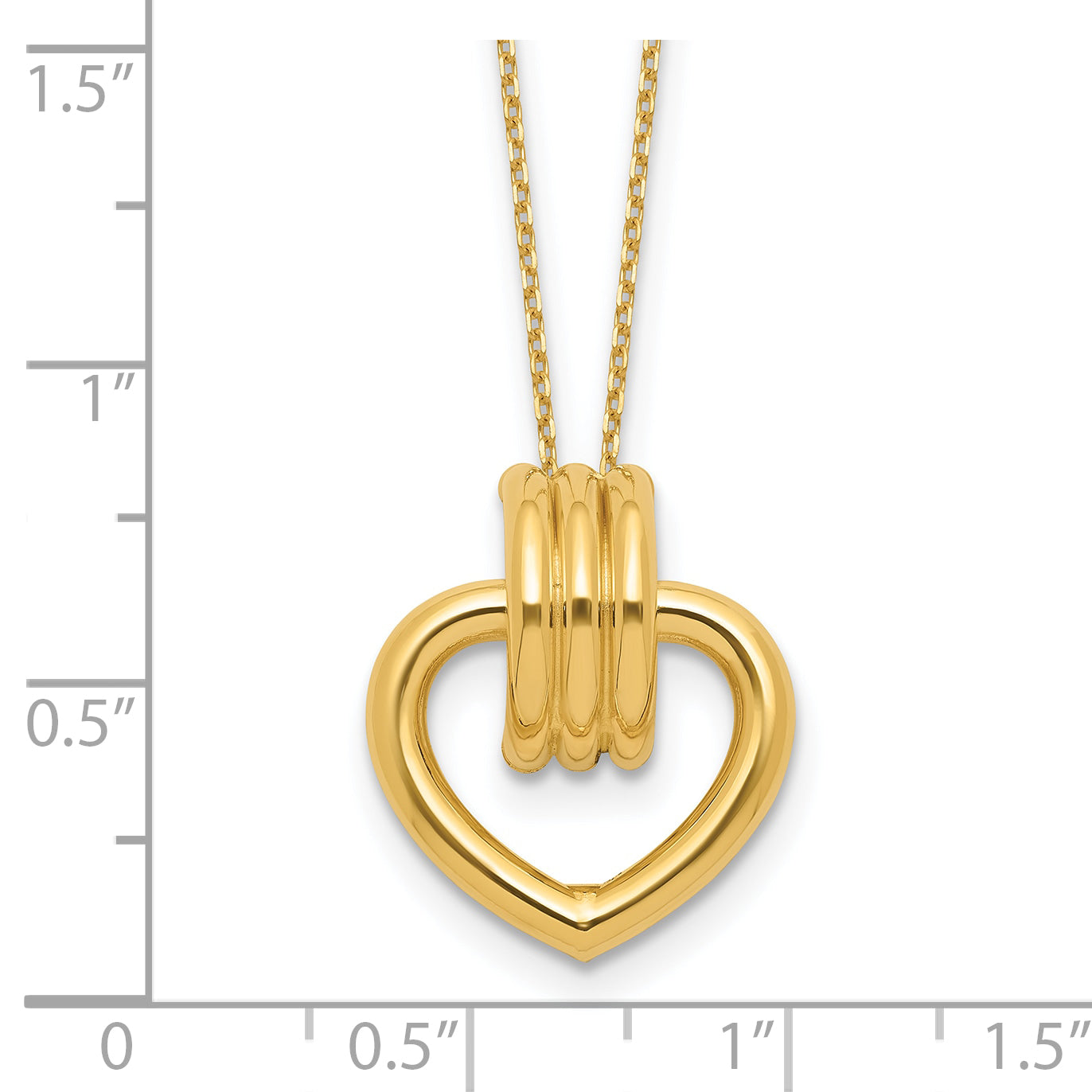 14K Polished Heart Necklace