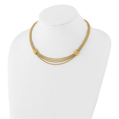 14K Polished and Diamond-cut Fancy Necklace