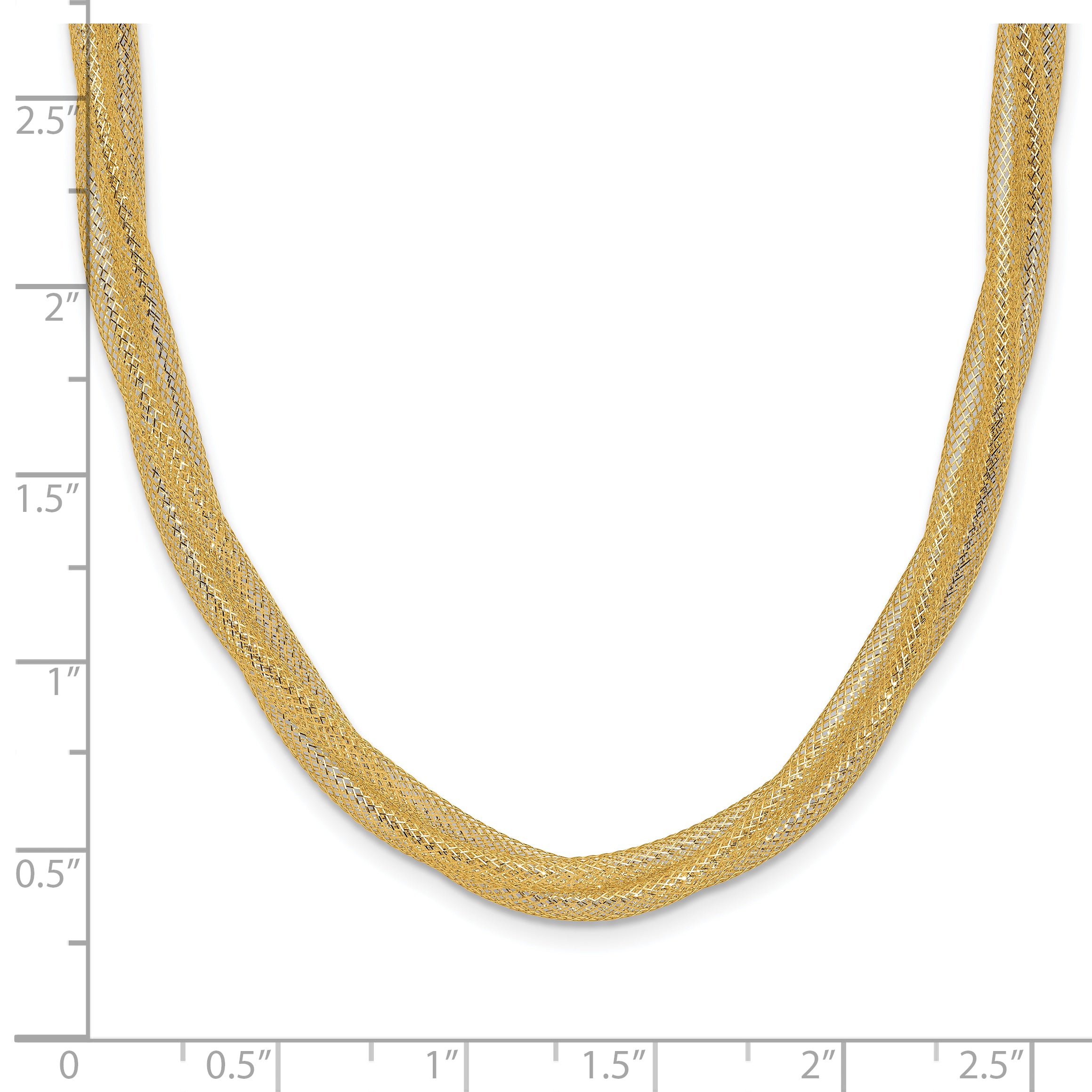 14K Mesh Twist Stretch Necklace