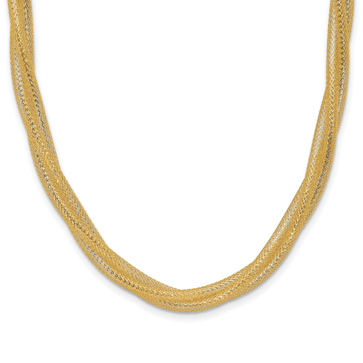 14K Mesh Twist Stretch Necklace