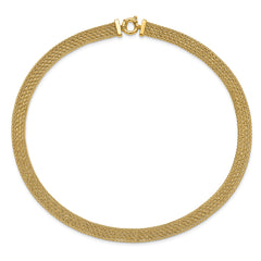 14K Polished and D/C Fancy Woven Necklace