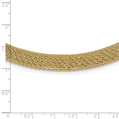 14K Polished and D/C Fancy Woven Necklace