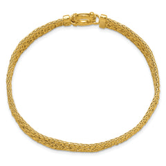 14K Polished and D/C Fancy Woven Bracelet