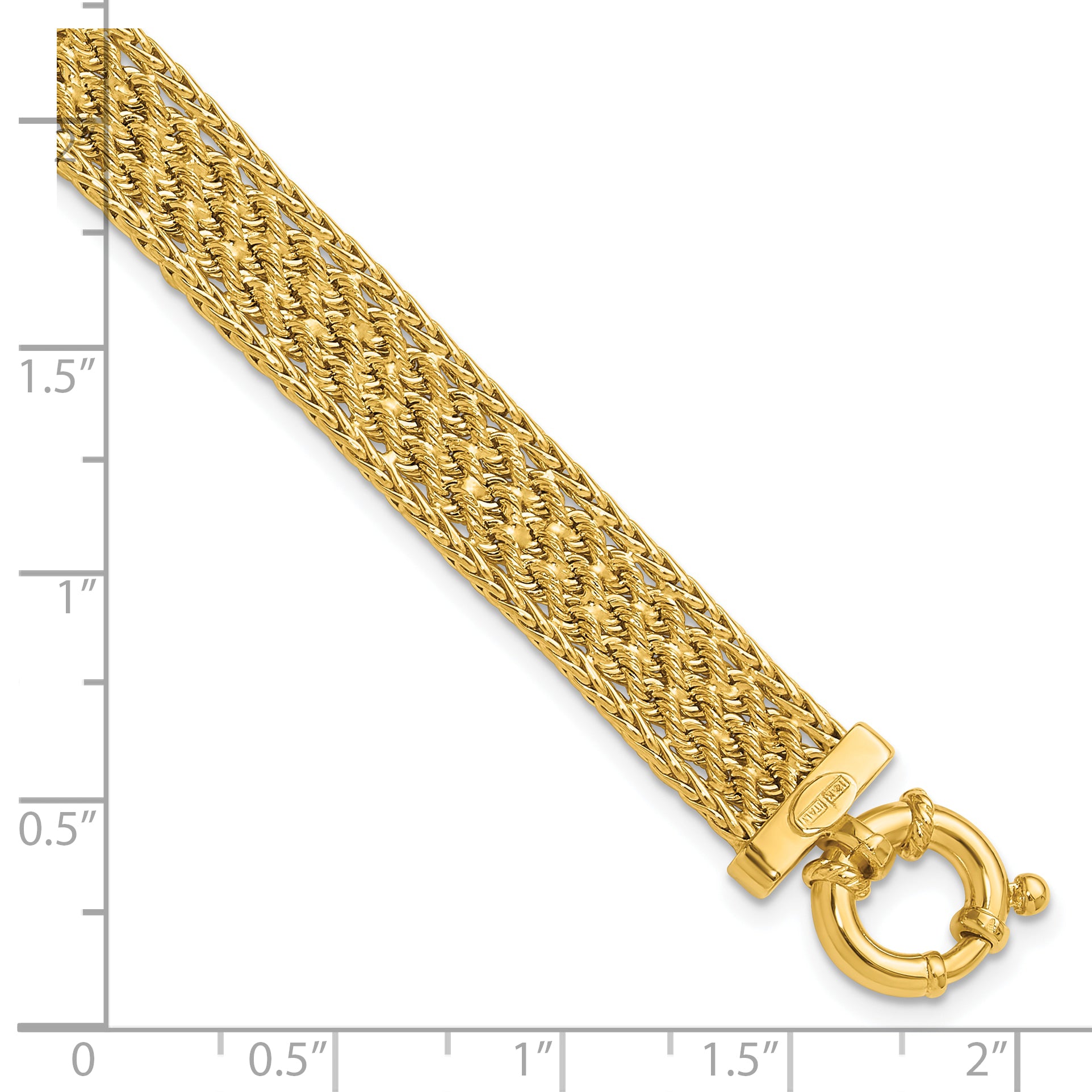 14K Polished and D/C Fancy Woven Bracelet