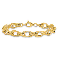 14K Polished Fancy Oval Link Bracelet