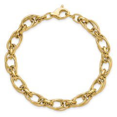 14K Polished Fancy Oval Link Bracelet