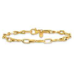 14K Polished Fancy Twisted Link Bracelet