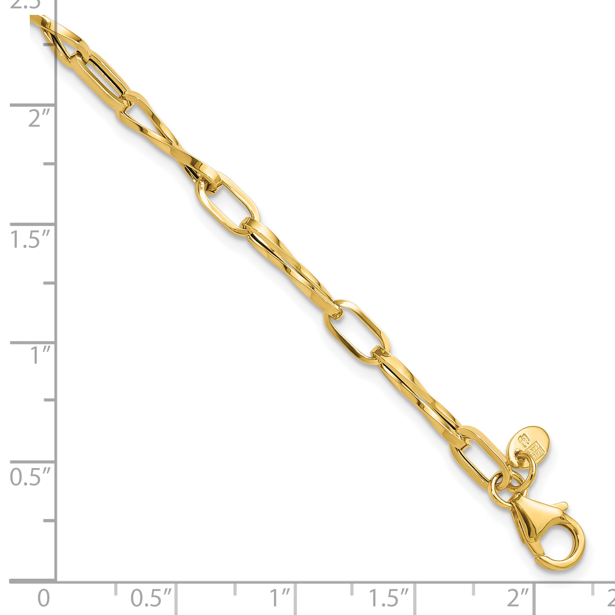 14K Polished Fancy Twisted Link Bracelet