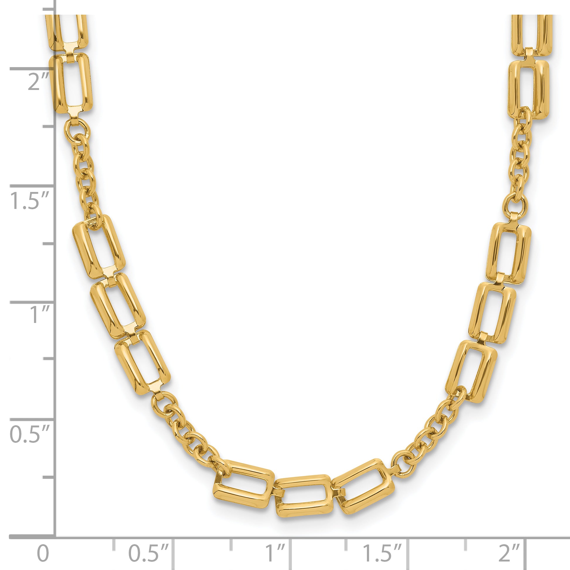 14K Polished Fancy Link Necklace