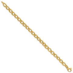14K Polished Fancy Oval Link Bracelet