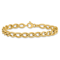 14K Polished Fancy Oval Link Bracelet