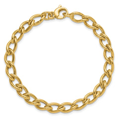 14K Polished Fancy Oval Link Bracelet